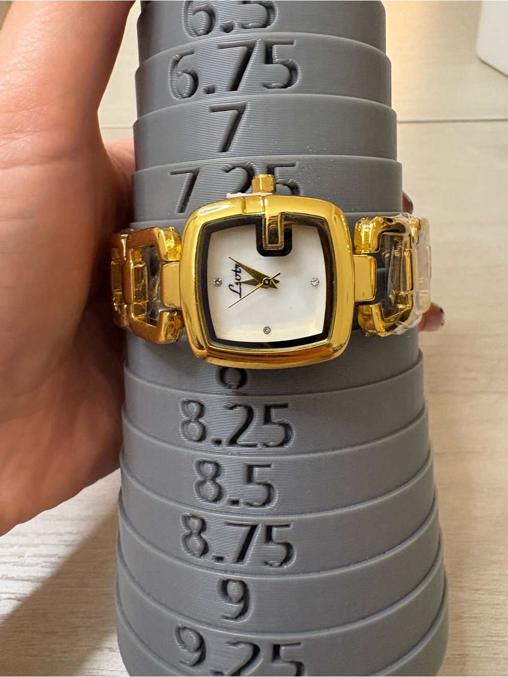 Gold-Tone Square Link Women's Watch - Picture 2 of 6